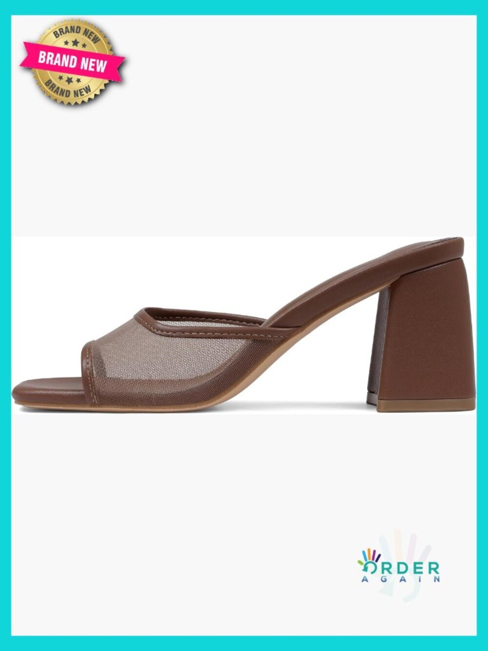 Chunky Heel Mules Square Open Toe Slip On Dress Sandals Lightweight Comfort